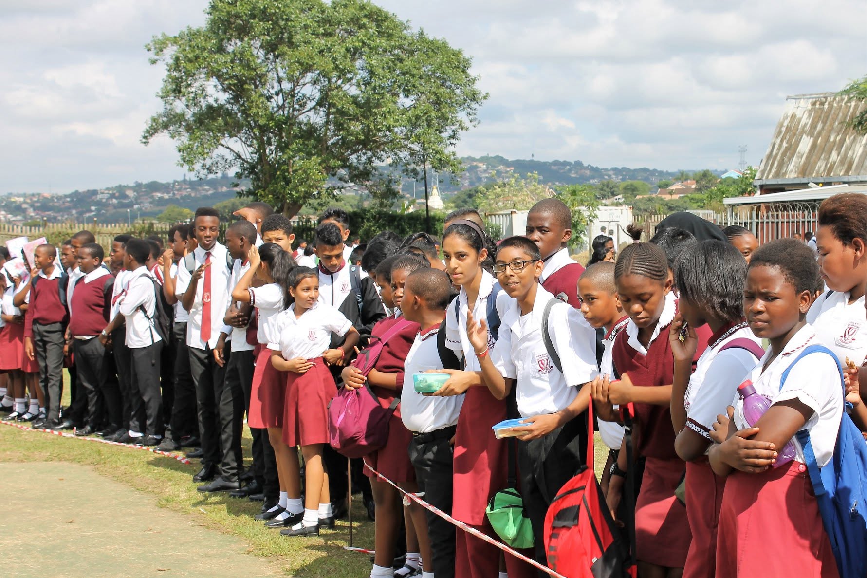 School community gathering outdoors